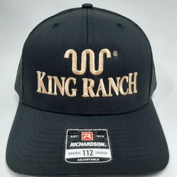 King Ranch Richardson 112 Trucker Mesh Snapback Hat Cap Black Embroidered - Picture 2 of 4